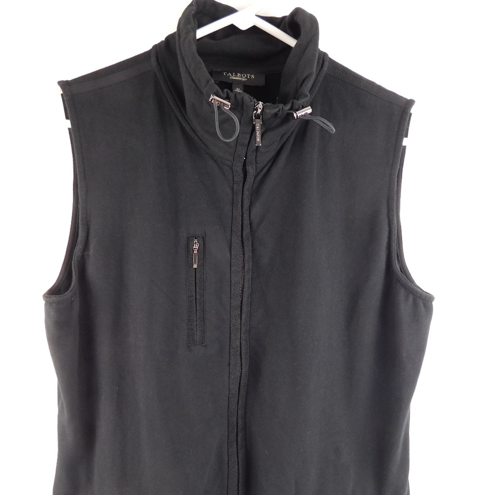 Talbots XL Black Full Zip Vest NWOT